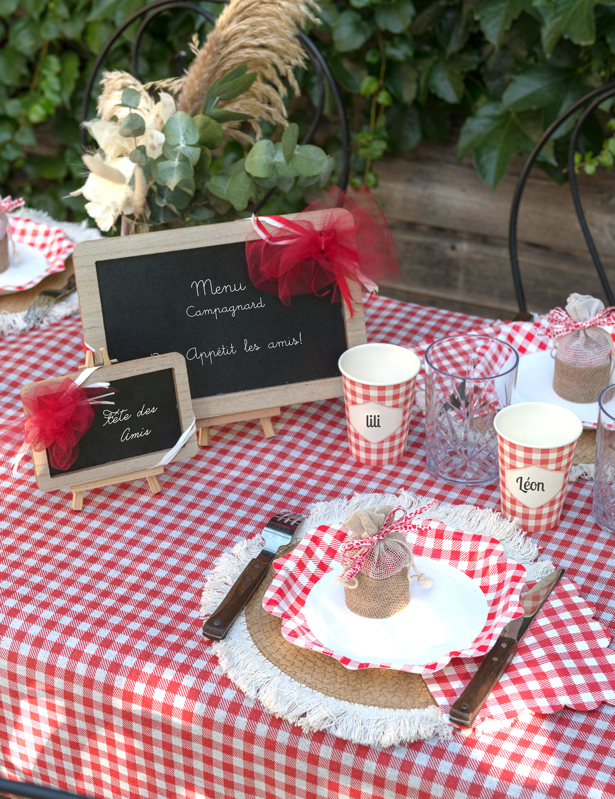 Nappe intissée vichy rouge 120 cm x 5 m