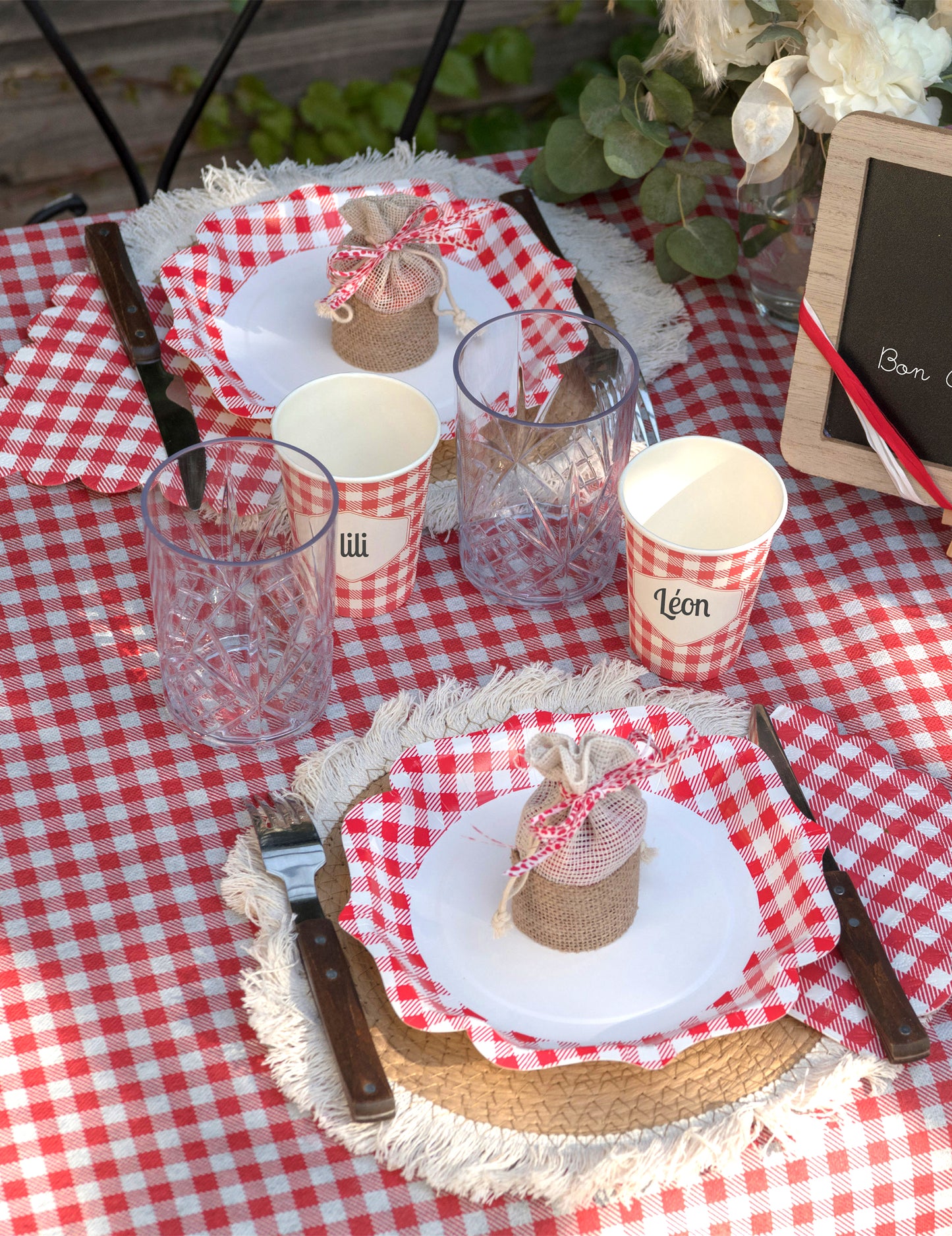 Nappe intissée vichy rouge 120 cm x 5 m