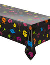 Nappe en plastique années 80's jeux vidéo 8 bits noire avec motifs pixels colorés