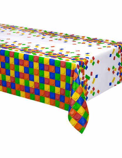 Față de masă din plastic joc de construcție 137 x 260 cm aniversare 