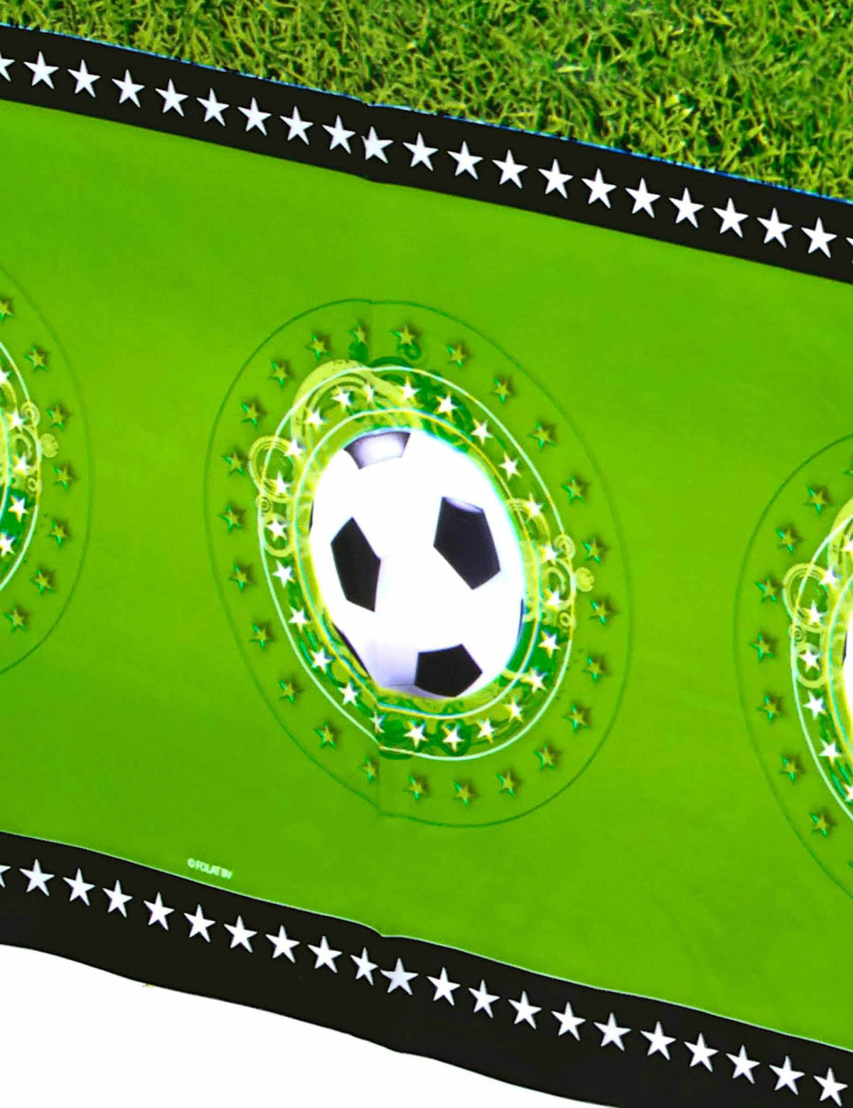 Detaliu al modelului de balon al feței de masă din plastic Stadion de fotbal