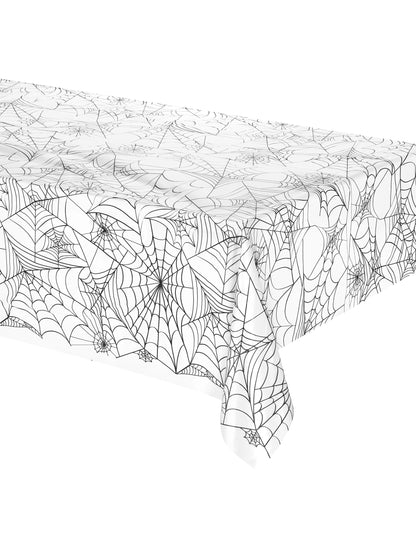 Plastic transparent plastic de pe masă de halloween pânză de păianjen 137 x 274 cm
