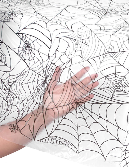 Plastic transparent plastic de pe masă de halloween pânză de păianjen 137 x 274 cm