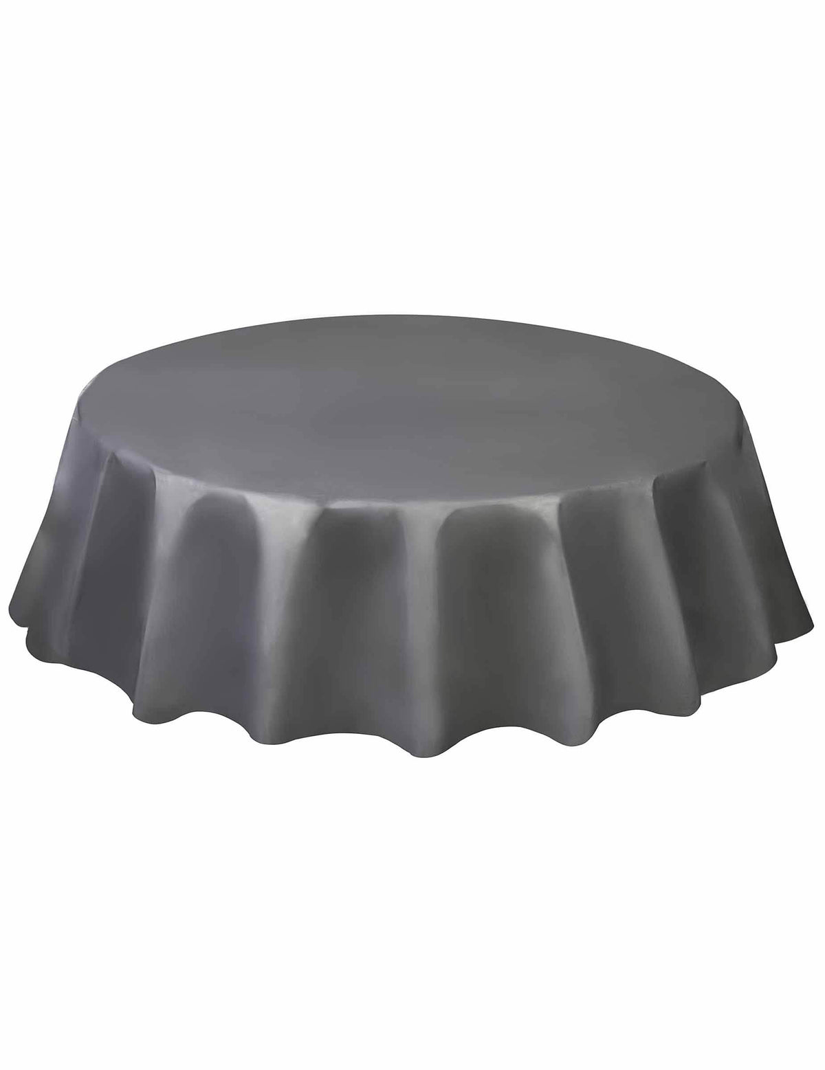 Față de masă rotundă din plastic pentru petrecere argintiu