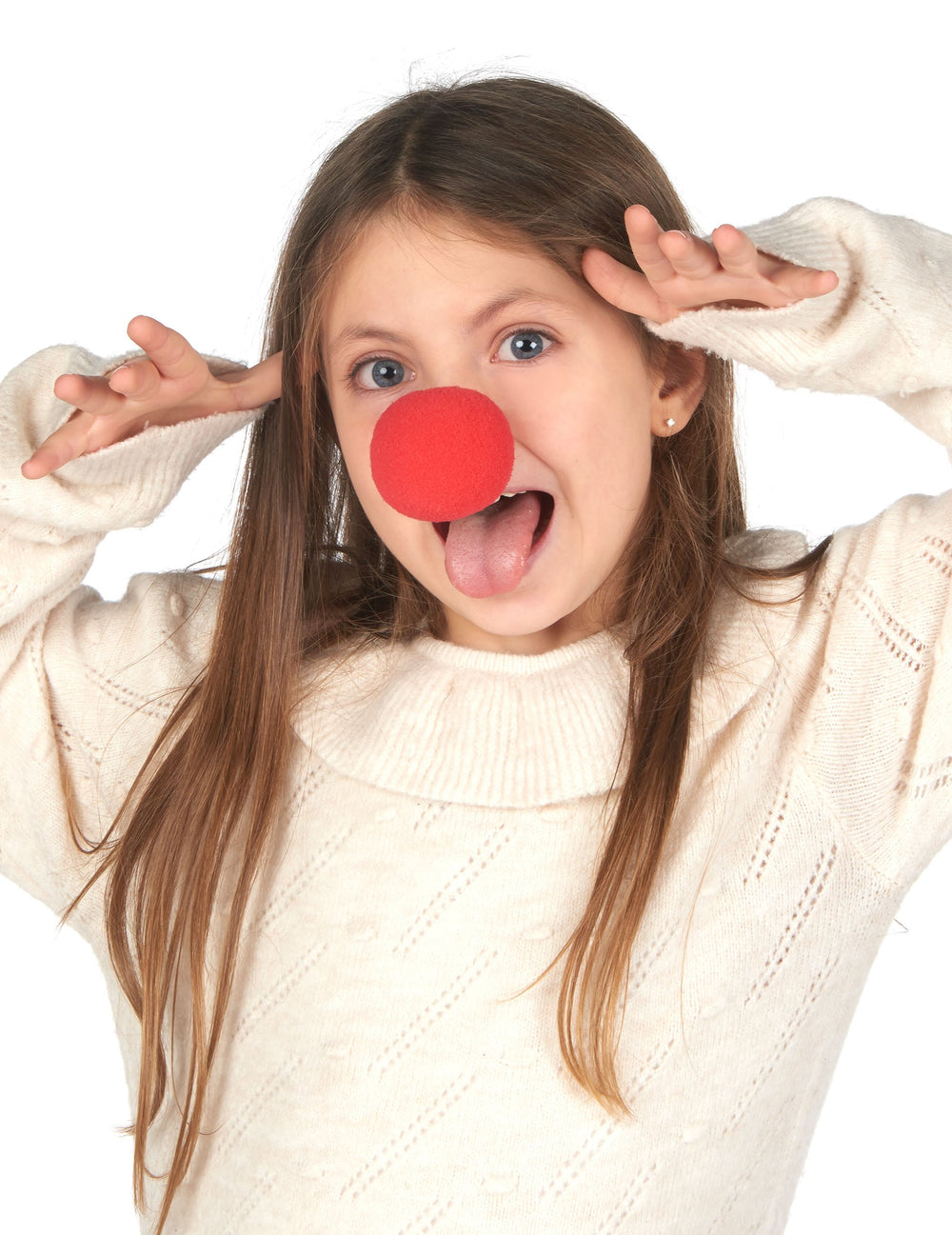 Mise en situation du nez de clown mousse