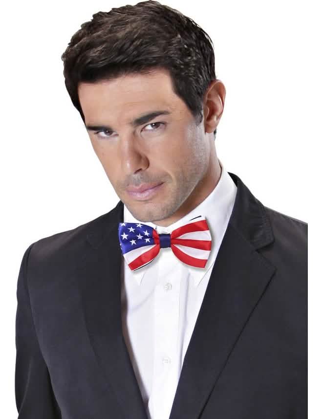 papion sua pentru adult în culorile drapelului american