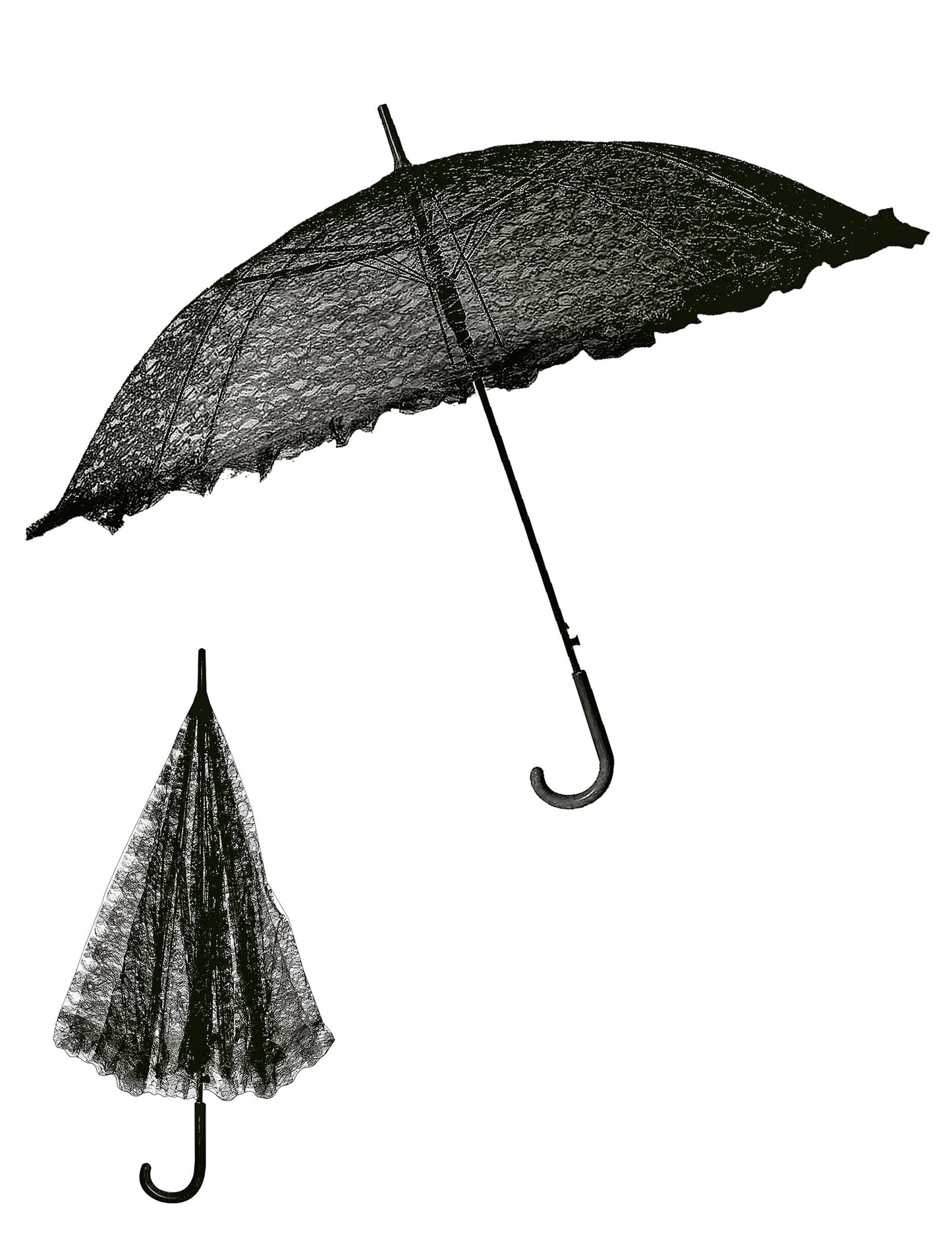 Umbrelă gotică neagră 