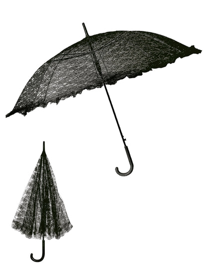 Umbrelă gotică neagră 