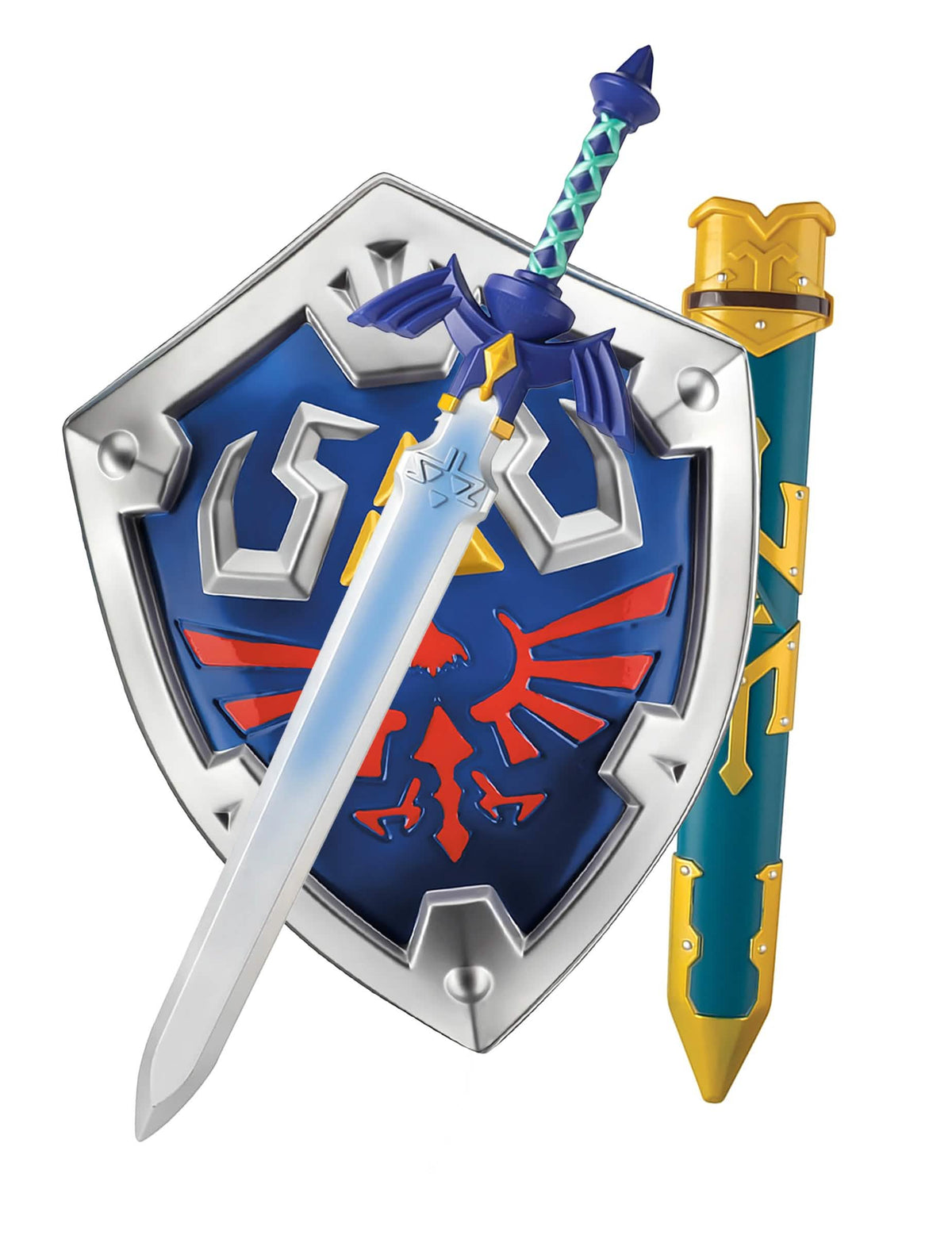 Pachet scut și sabie Link Legend of Zelda pentru copil albastru și argintiu