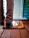 Paillasson sonore Halloween pour décoration orange et noir avec motif cimetière