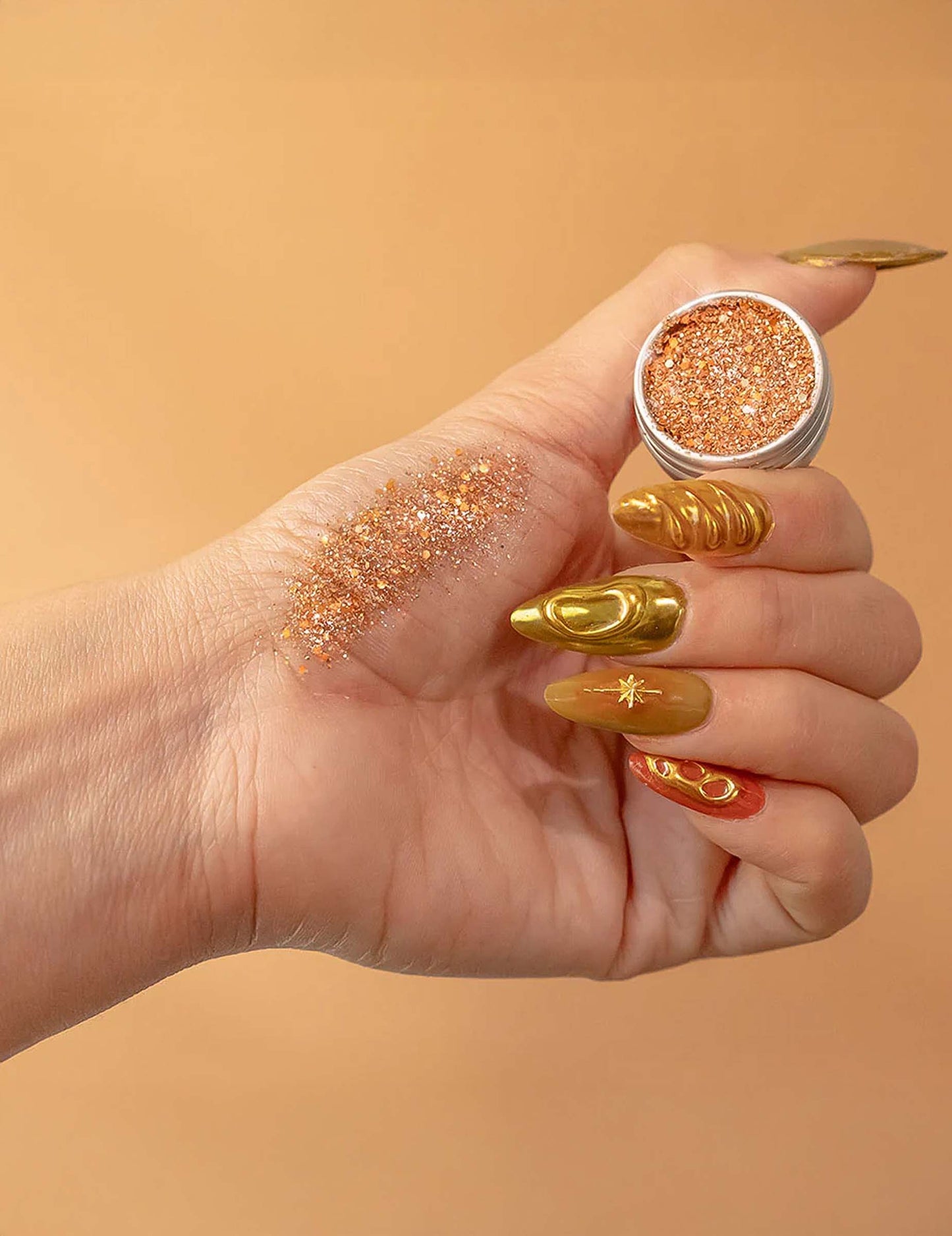 Glitter biodegradabil portocaliu metalic - dacă sclipirea