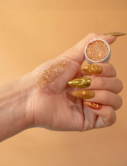 Glitter biodegradabil portocaliu metalic - dacă sclipirea