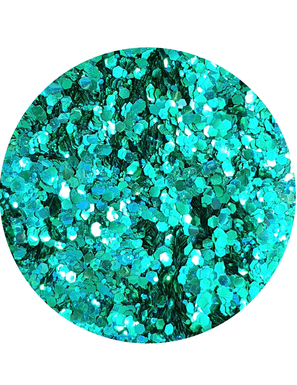 Paillettes biodégradables Polysirene pour maquillage turquoise et vert d'eau