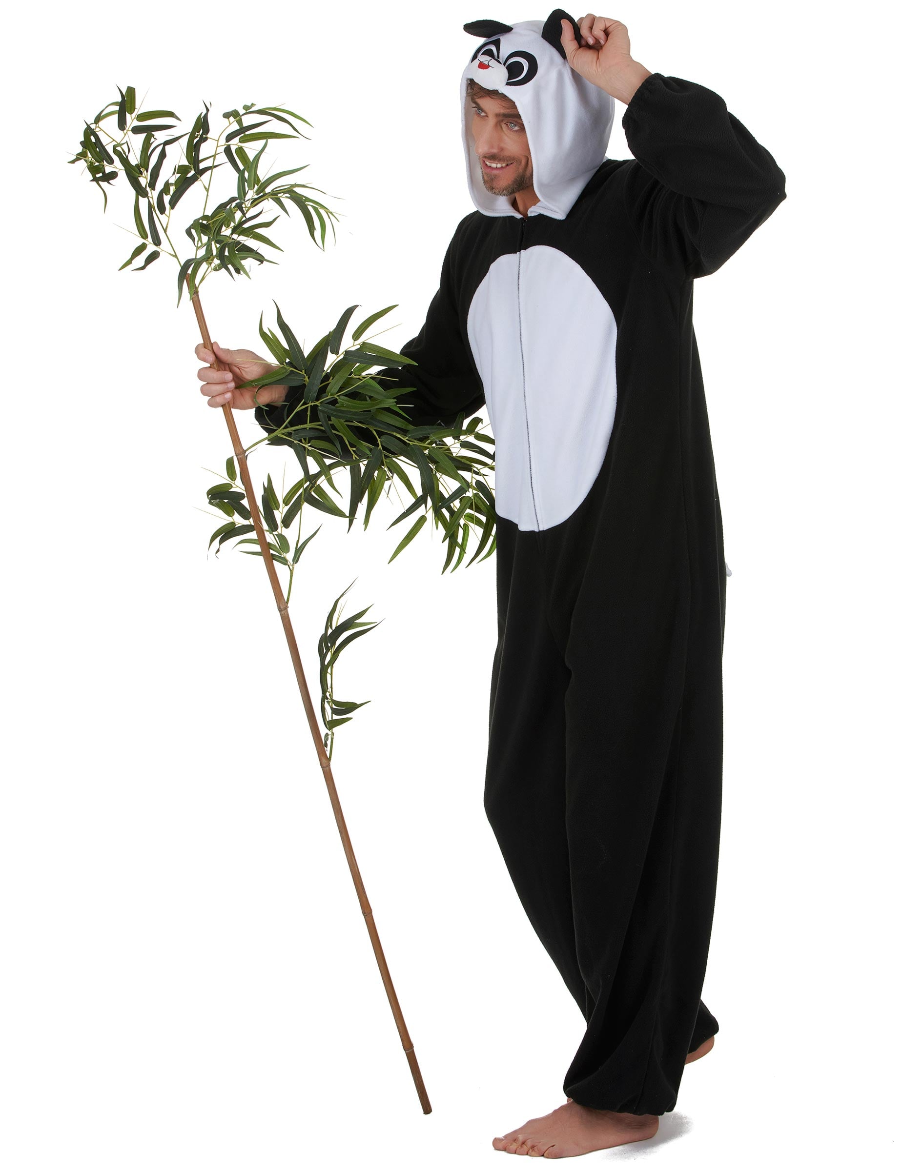 Vue de profil du déguisement de panda pour homme