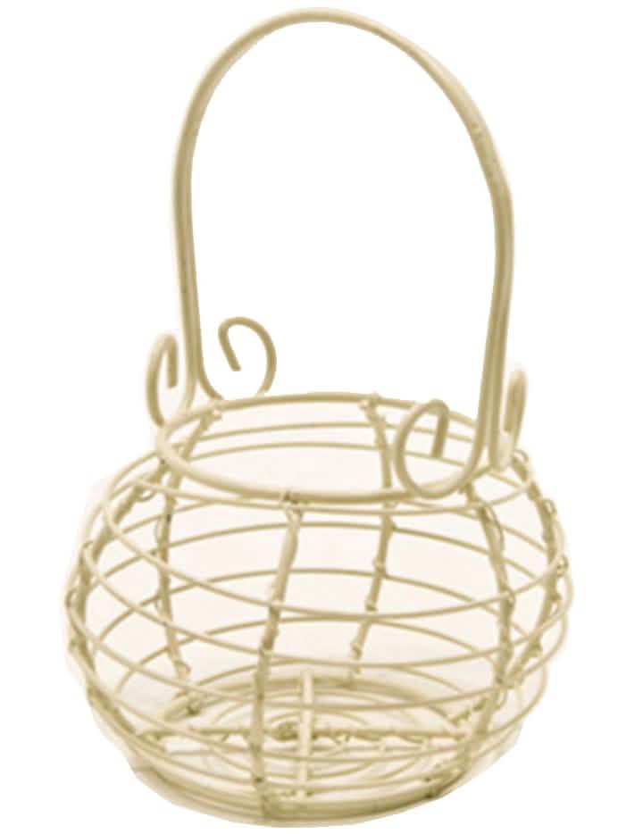 Coș de grădinar din metal pentru decor de petrecere, ivoire