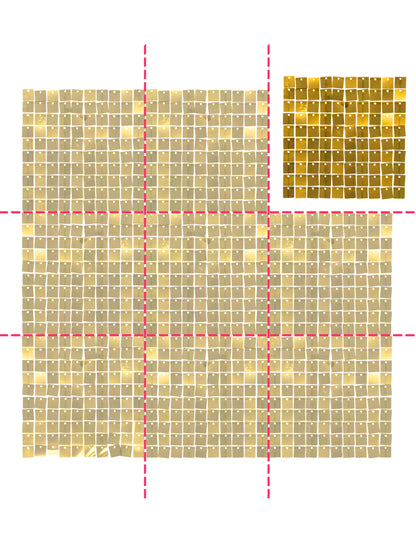 Vue de l'assemblage de plusieurs unités du panneau de fond or brillant