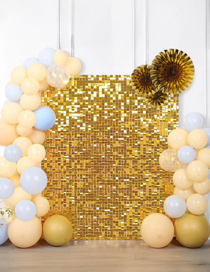 Panneau de fond or brillant pour décoration couleur or à sequins scintillants