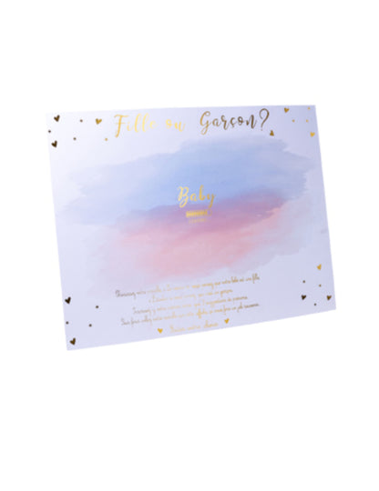 Tablă de joc pentru fete sau băieți cu autocolante roz și albastre, 56 x 43 cm pentru petrecerea de dezvăluire a genului