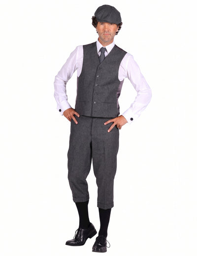 Pantaloni scurți gangster anii '20 gri bărbați