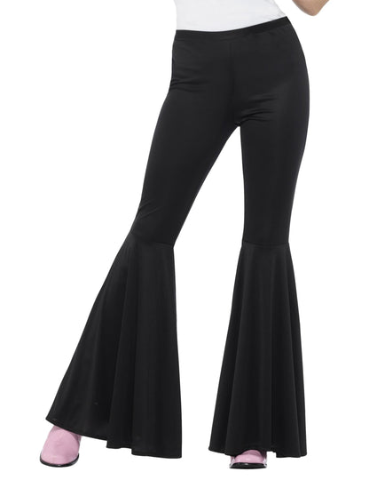 Pantalon pattes d'éléphant disco pour femme noir
