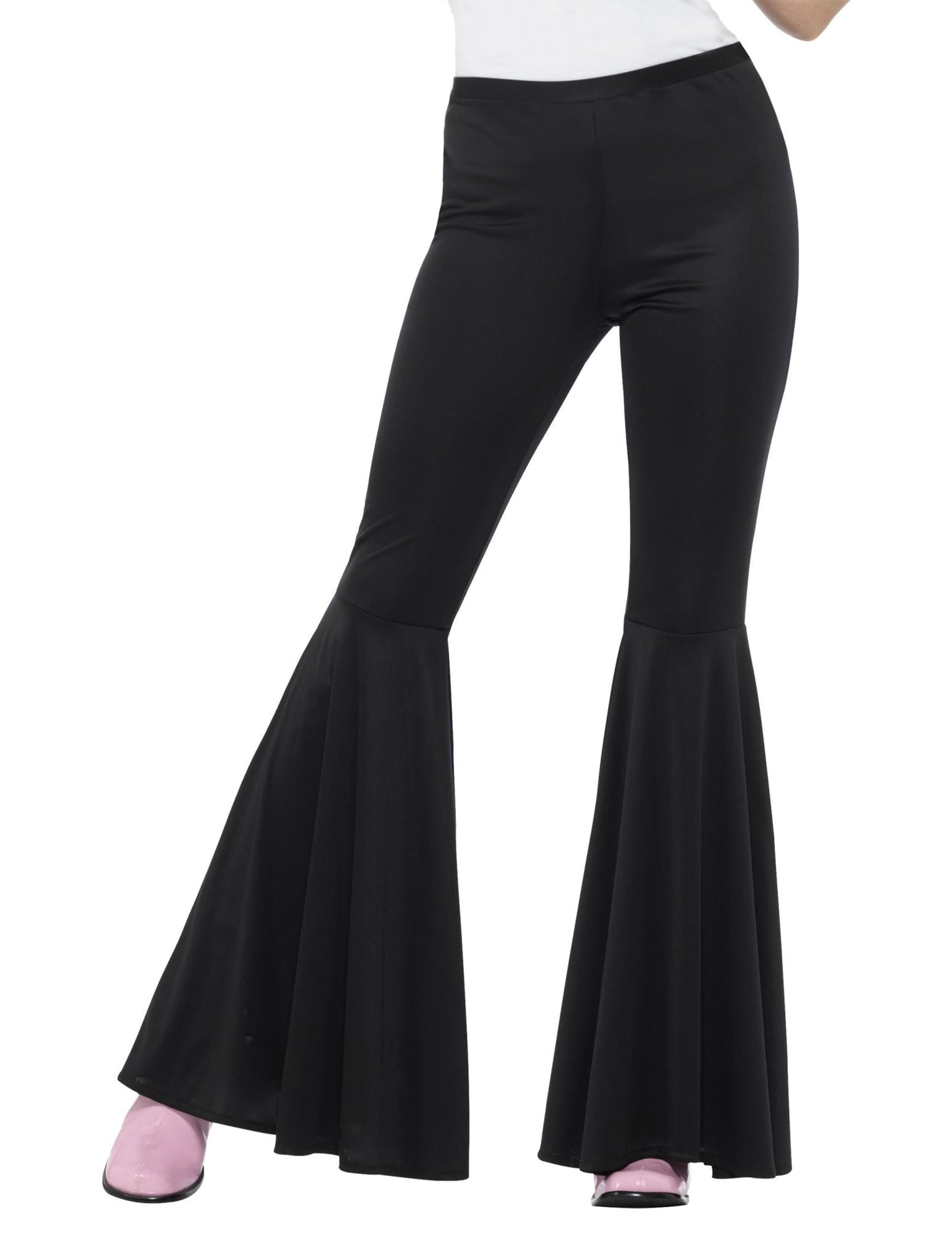 Pantalon disco pattes d'éléphant pour femme noir