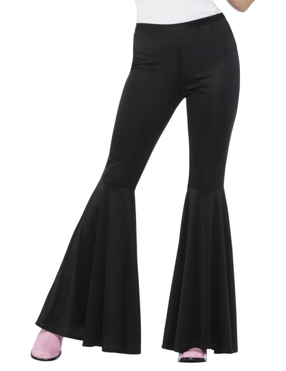 Pantalon disco pattes d'éléphant pour femme noir