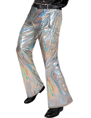 Pantaloni de discotecă holografică pentru bărbați
