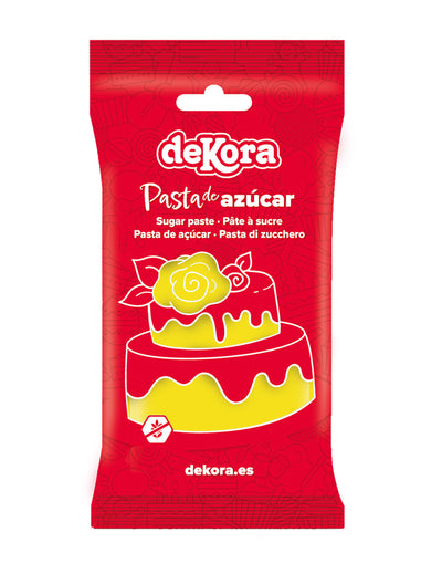 Pastă de zahăr fără gluten galbenă 250 g gata de utilizare 
