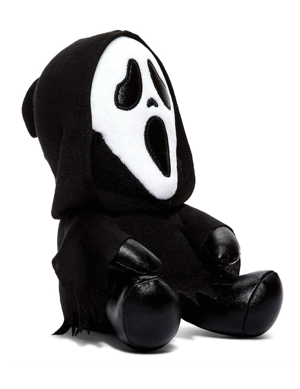 Vue de trois-quarts de la peluche Scream Ghostface