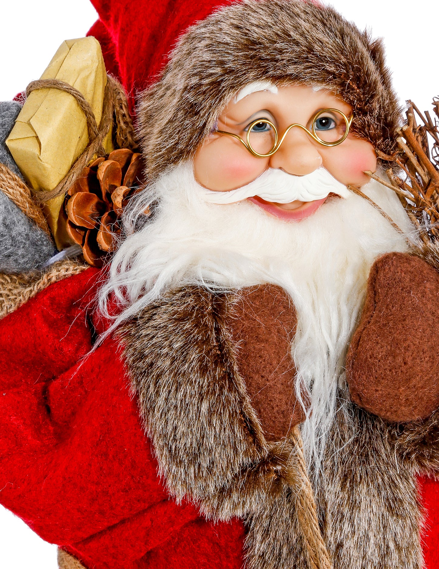 Moș Crăciun în picioare, 30 de ani cm haină roșie