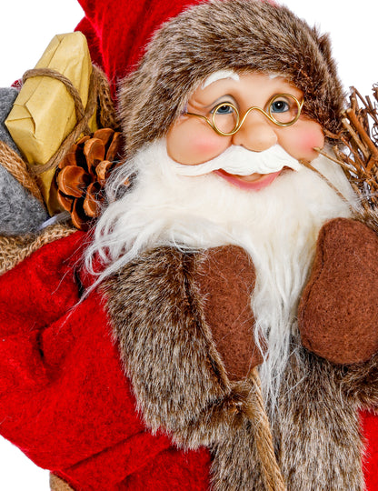Moș Crăciun în picioare, 30 de ani cm haină roșie