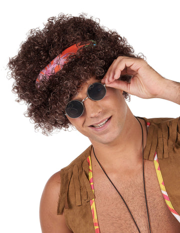 Brunetă hippie afro hippie peruca - 130 g