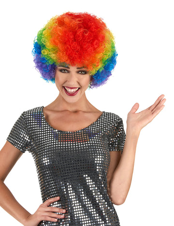 Peruca de clovn de confort pentru adulți multicolore