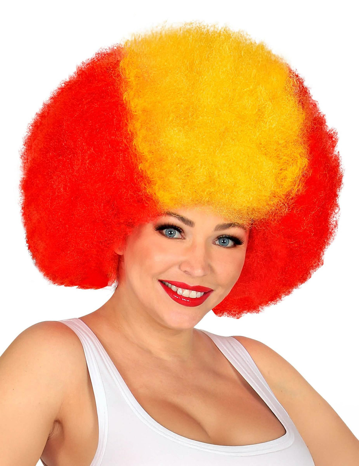 Perucă afro suporter Spania adult