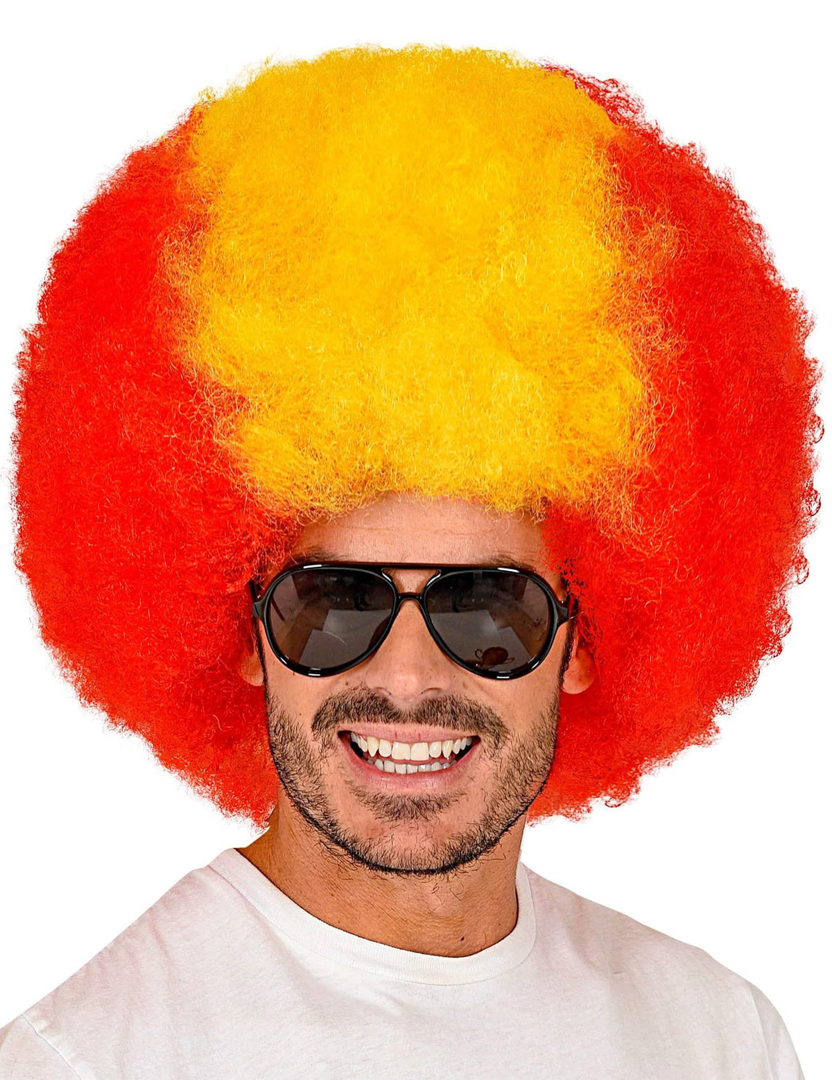 Perucă afro suporter Spania adult