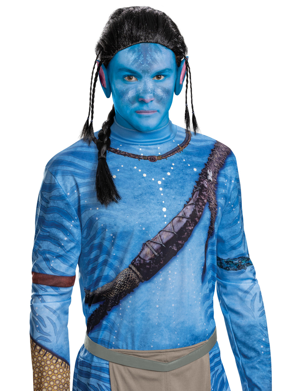 Perruque Avatar Jake Sully pour homme noire avec tresses