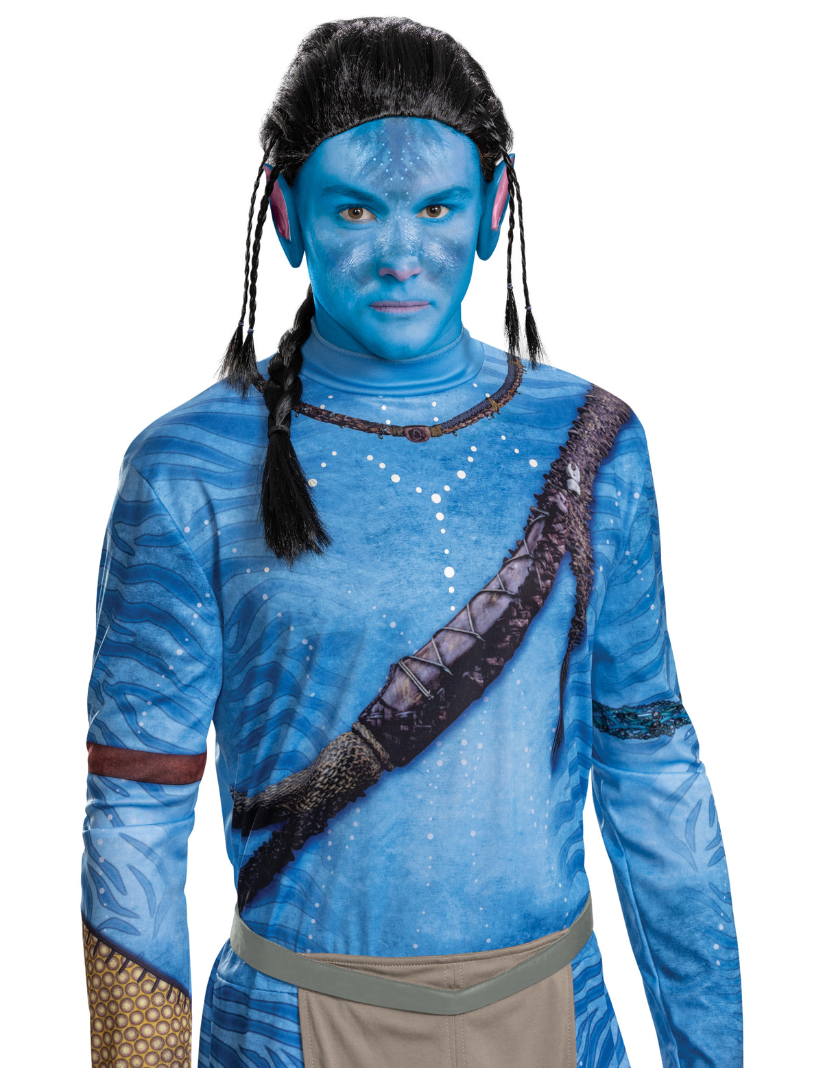 Perruque Avatar Jake Sully pour homme noire avec tresses