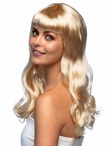 Femeie lungă perucă blondă de aur