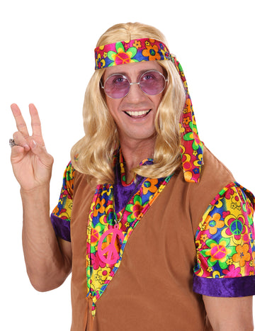 Peruca blondă pentru hippie pentru adulți
