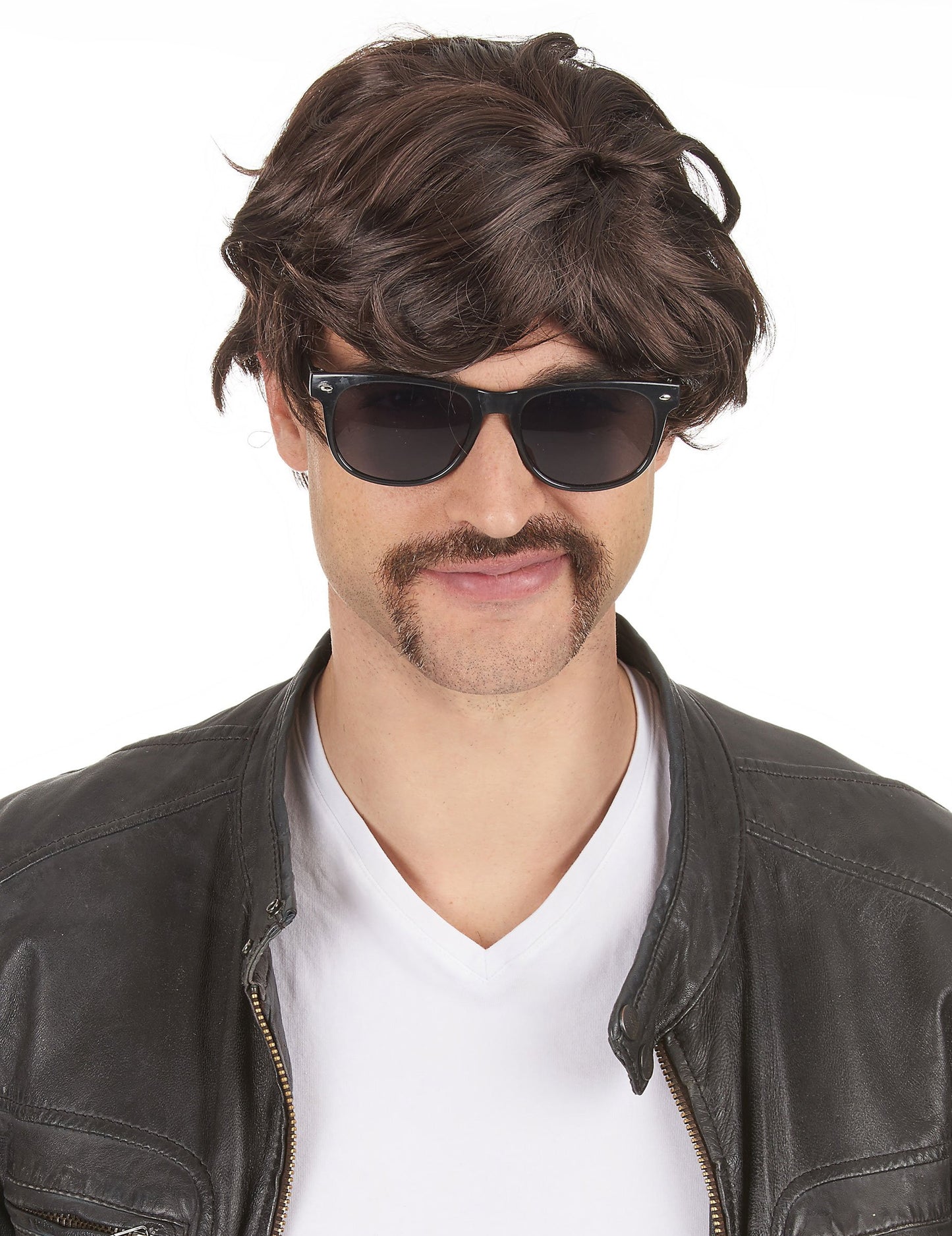 Perruque courte pour homme brune