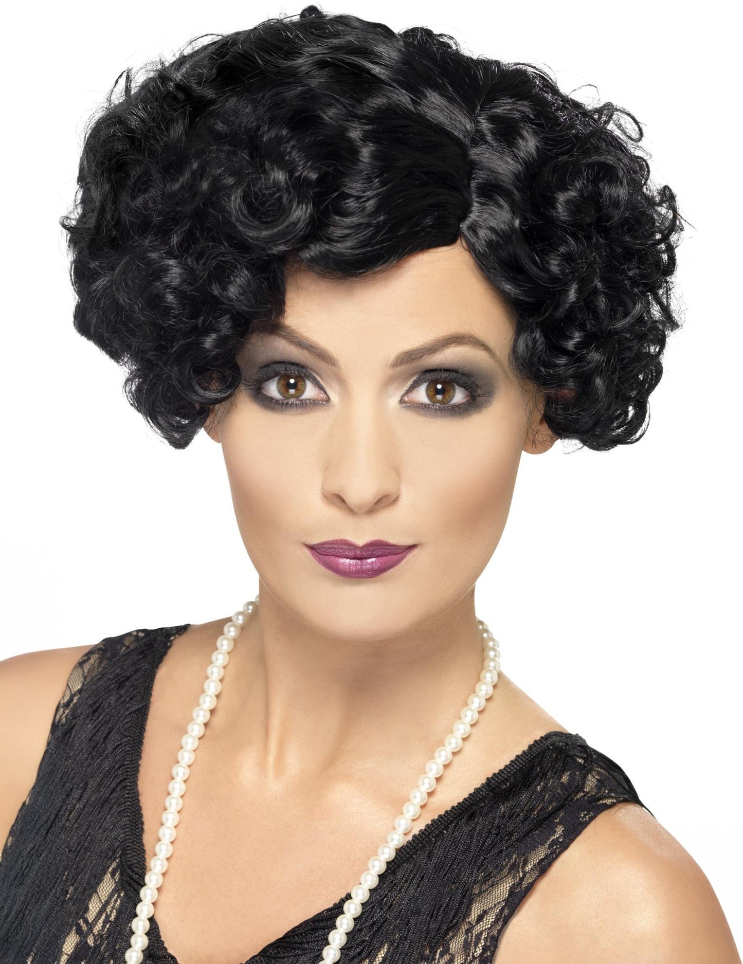 Peruca de cabaret ondulată neagră pentru femei