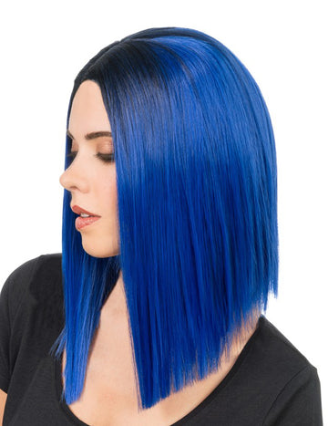 Peruca pătrată de albastru electric pentru adulți