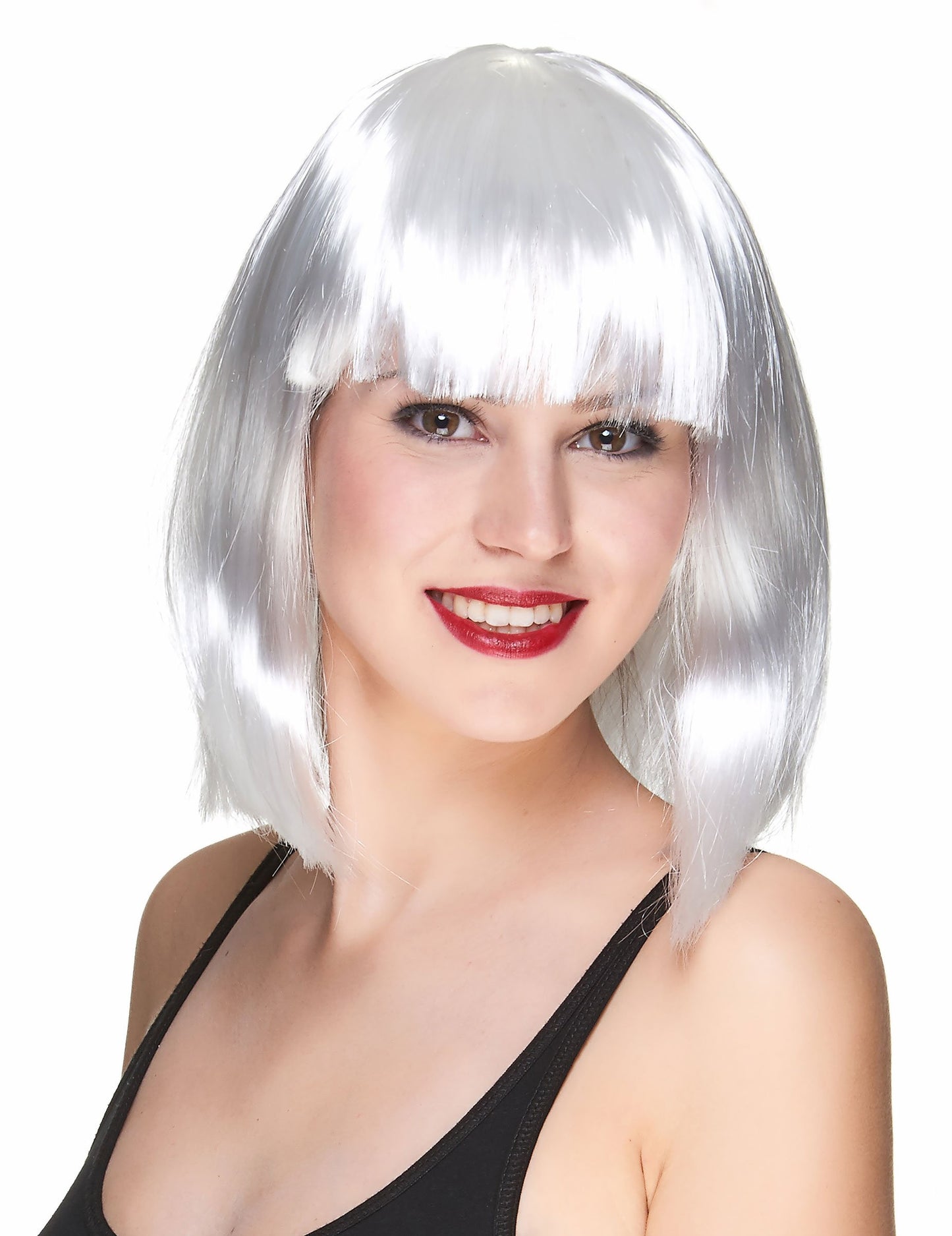 Peruca pătrată a moașei albe pentru femei