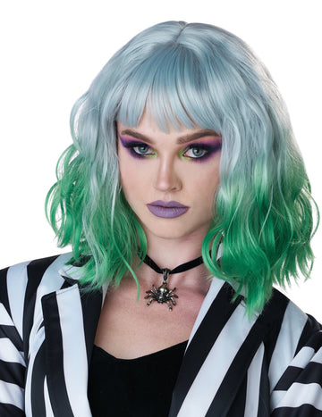 Peruca de lux Grey and Green Ghost Square pentru femei
