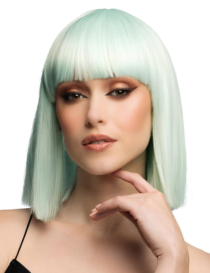 Perucă bob mentă pastel lux pentru adulți 