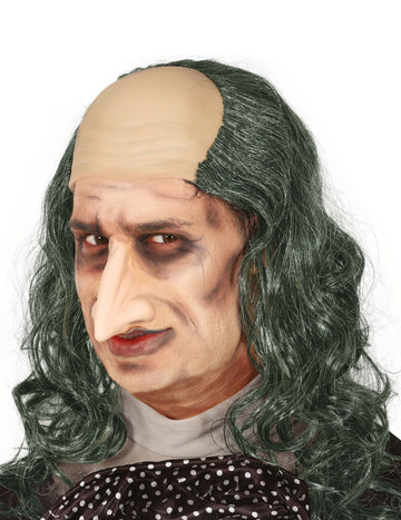 Perucă cheală cu păr lung și verde de adult