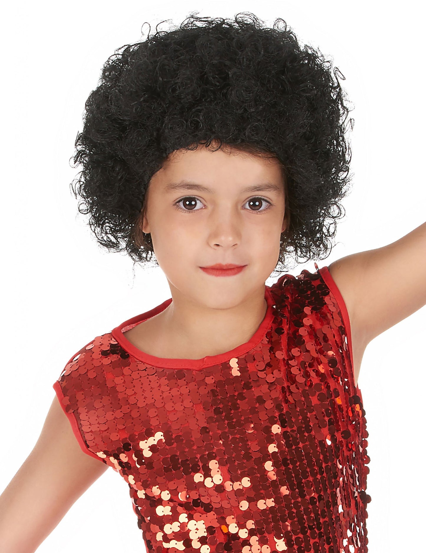 Copil de perucă afro -negru