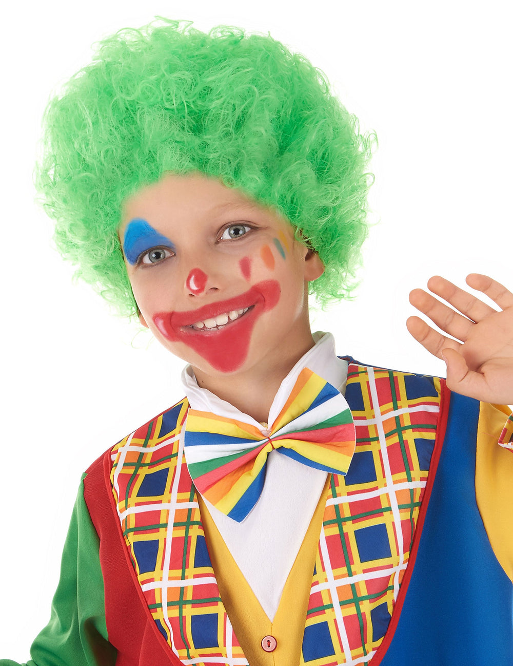 Perruque de clown pour enfant verte frisée