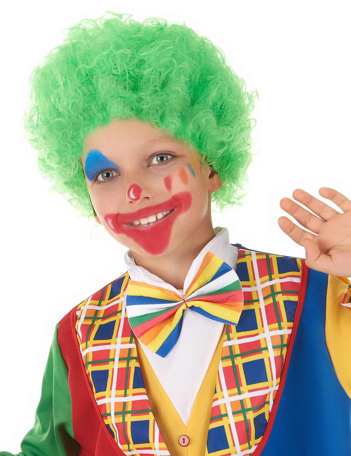 Perruque de clown pour enfant verte frisée