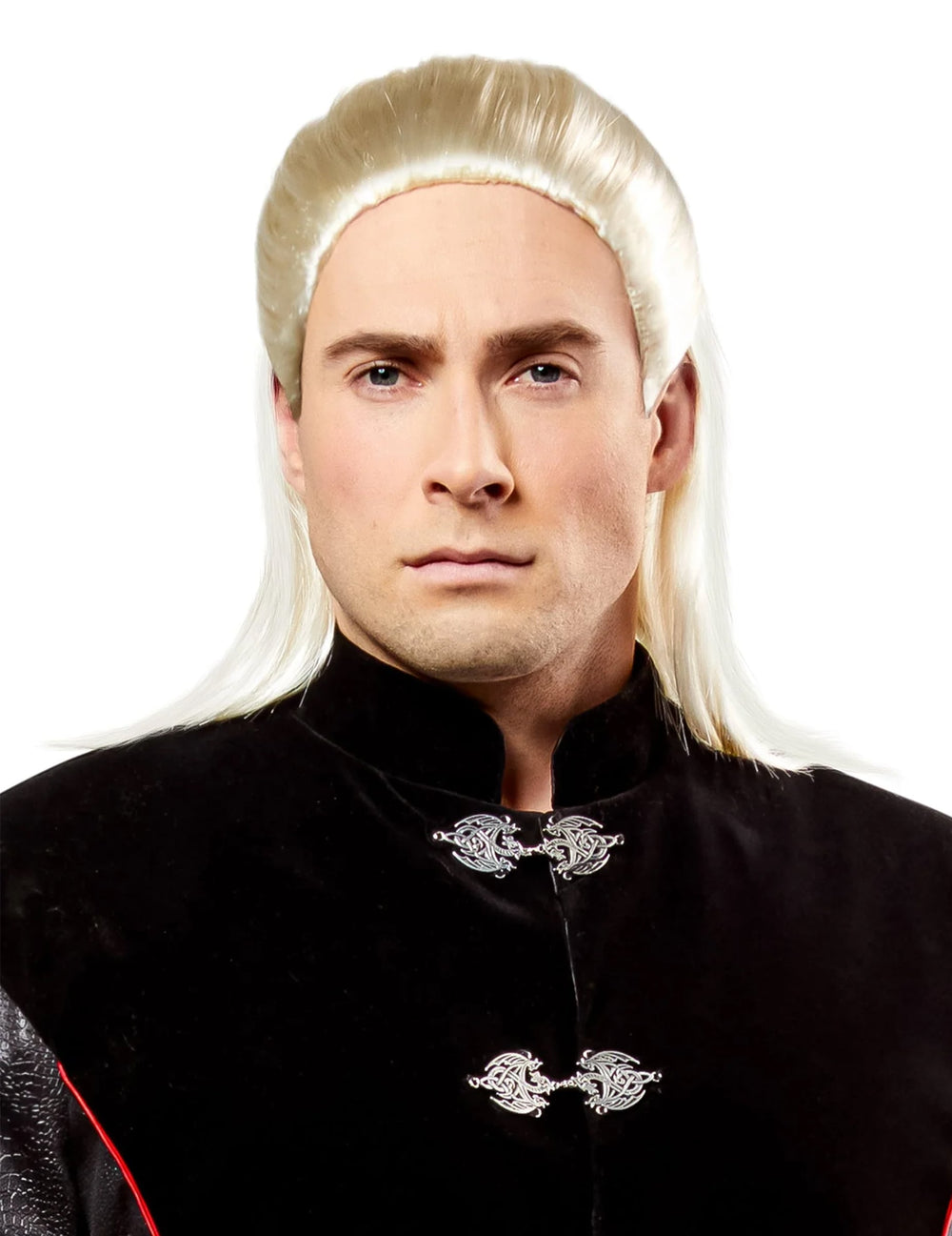 Perruque luxe Daemon Targaryen House of the dragon pour homme blonde platine